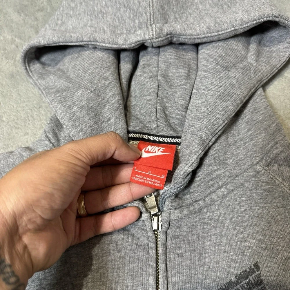 NIKE Womens Gray Full‎ Zip Big Logo jacket Size L 678370-091 Outdoor Athletic